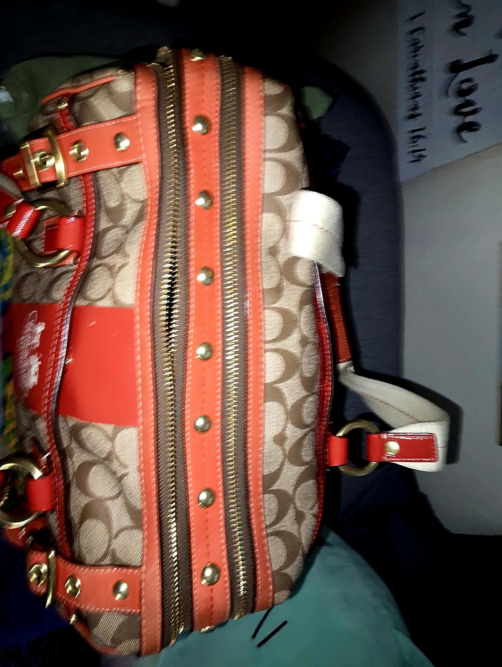 Coach Heritage Stripe XL Zip Satchel - Picture 12 of 15